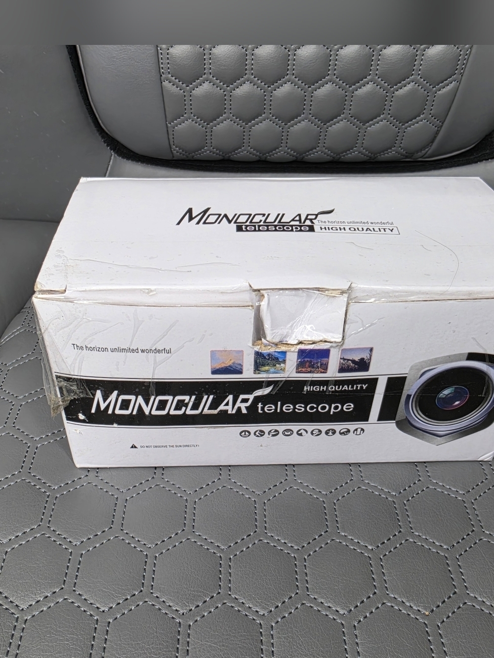 HD 12x50 Monocular Telescope w Tripod Phone Holder Open Box Kit
